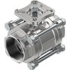 Ball valve Series: VZBE Stainless steel/PTFE Bare stem PN63 Internal thread (NPT) 2" (50)